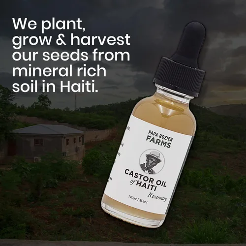 Miniatura 7 de Papa Rozier Farms Aceite de ricino orgánico puro de romero de Haití, prensado en frío, sin hexano, tratamiento para el crecimiento del cabello
