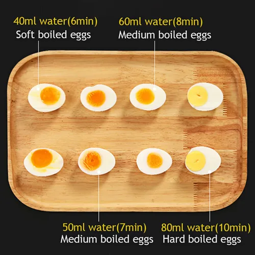Miniatura 6 de VOBAGA Hervidor eléctrico de huevos, hervidor rápido de huevos con apagado automático para huevos suaves, medianos, duros, escalfados, al vapor