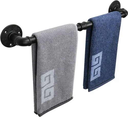 NearMoon Toallero Industrial de Tubería, Accesorio Portador de Toallas de Ferretería de Baño de Servicio Pesado, Soporte de Estante para Toallas de
