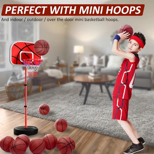 Miniatura 5 de Oleitodh Juego de 40 mini pelotas de baloncesto inflables de 6 pulgadas, juego de baloncesto pequeño de PVC para juegos de aro de puerta, regalos