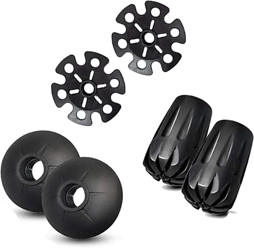 Paquete de 6 palos de senderismo con puntas de goma, cestas de nieve o protectores de puntas de repuesto, o cestas de barro para bastones de
