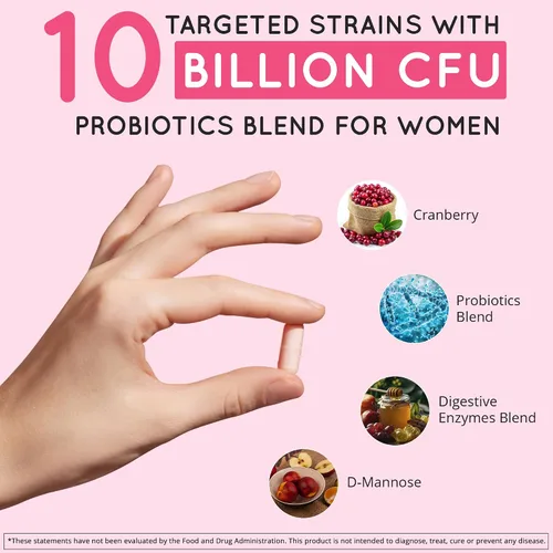 Miniatura 3 de Happy Healthy Hippie Probiótico vaginal para mujeres, equilibrio de pH, BV, olor + soporte urinario, 10 cepas probióticas, 10B UFC, arándano