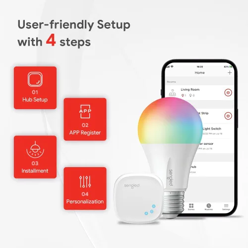 Miniatura 5 de Sengled Zigbee - Bombillas inteligentes, requiere concentrador inteligente, funciona con SmartThings y Echo con hub integrado, control de voz