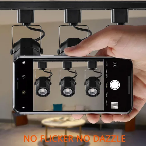 Miniatura 6 de Cabezales de luces LED de pista de 10 W, cabezales de iluminación de riel tipo H, foco de techo regulable para tareas de acento, iluminación