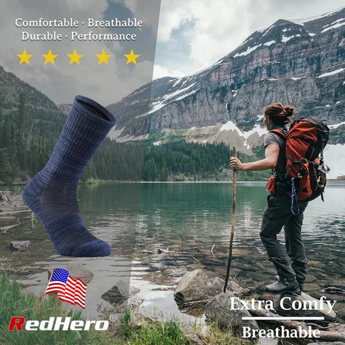 Miniatura 3 de Calcetines acolchados de lana merino para mujer con ligeros y suaves térmicos, para senderismo, senderismo, golf, senderismo, casual, para mujer