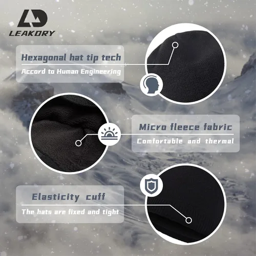 Miniatura 3 de LEAKDRY Gorro impermeable resistente al viento transpirable para hombre gorro de punto grueso suave cálido