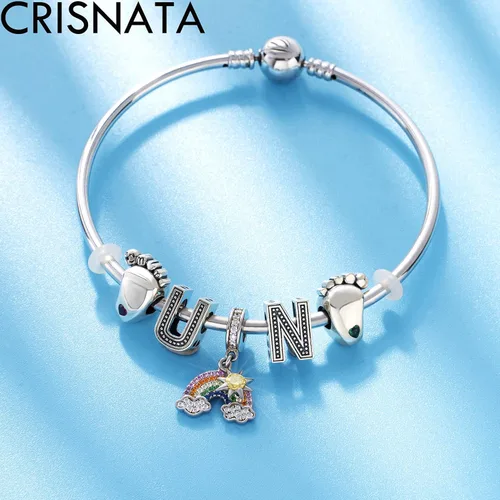 Miniatura 4 de CRISNATA Dijes vintage con letra inicial A-Z, plata de ley 925, 26 cuentas del alfabeto, calado de 4 hojas, se adapta a collar de pulsera europea