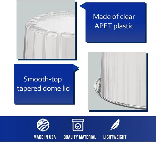Miniatura 3 de MT Products Recipiente redondo de plástico PET para tartas de 8 pulgadas, cajas de plástico para panadería (paquete de 5) - Fabricado en los Estados