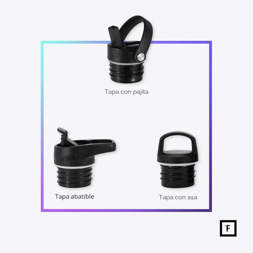 Miniatura 3 de IRON °FLASK Frasco de hidratación para acampar y senderismo con popote, botella de agua deportiva de acero inoxidable aislada sin BPA - 24 oz Aurora