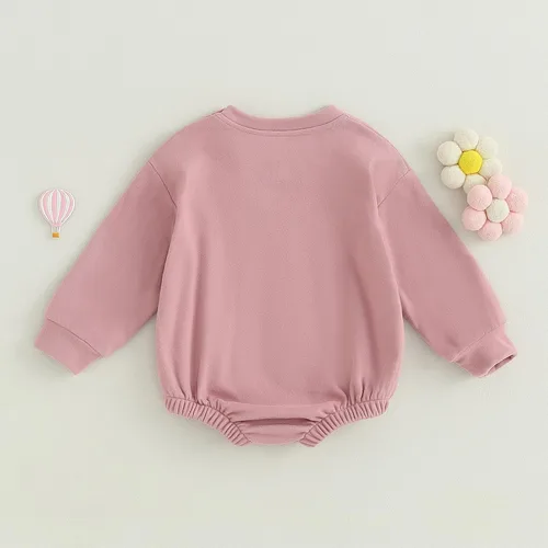 Miniatura 3 de Infant Baby Girl Fall Outfit Sweatshirt Romper Letter Embroidery Jumpsuit Big Lil Sis Matching Newborn Winter Clothes