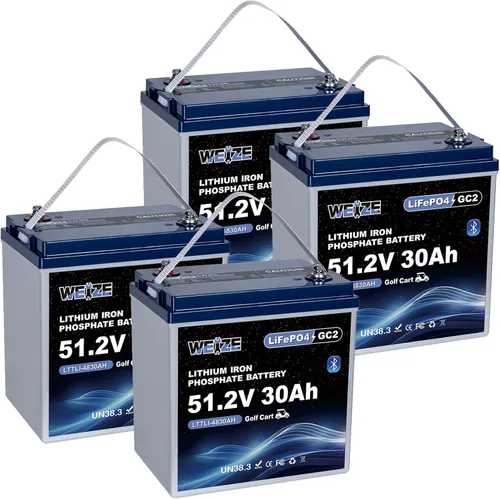 Miniatura 12 de WEIZE Batería LiFePO4 de doble propósito de 12V 60AH 800CCA, batería de litio de arranque del grupo 24 más rendimiento de ciclo profundo, BMS