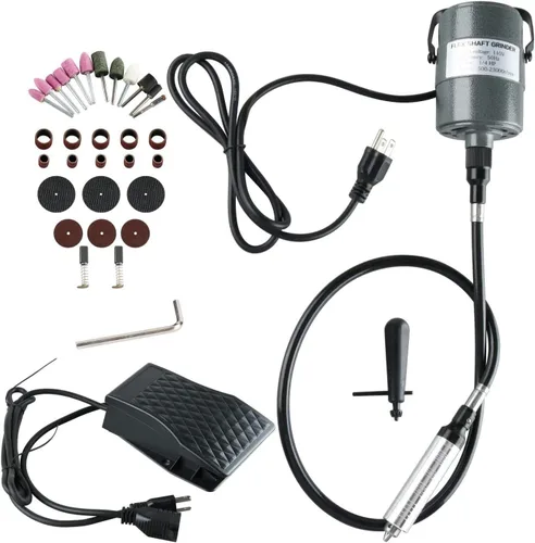 Herramienta rotativa HP de 1/4 "HP Flex Shaft Carver Máquina eléctrica para colgar, control de pedal de pie, 110 V 380 W de potencia, herramientas
