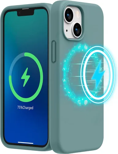 Miniatura 9 de SURPHY Funda magnética diseñada para iPhone 13 Mini, compatible con MagSafe (versión 2021 de 5.4 pulgadas), funda de silicona líquida con forro