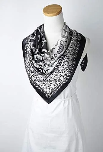 Miniatura 3 de corciova - Bufanda cuadrada grande para mujer, diadema sedosa para cabello rizado, lazo para dormir por la noche, bandana a la moda, 35 x 35 pulgadas
