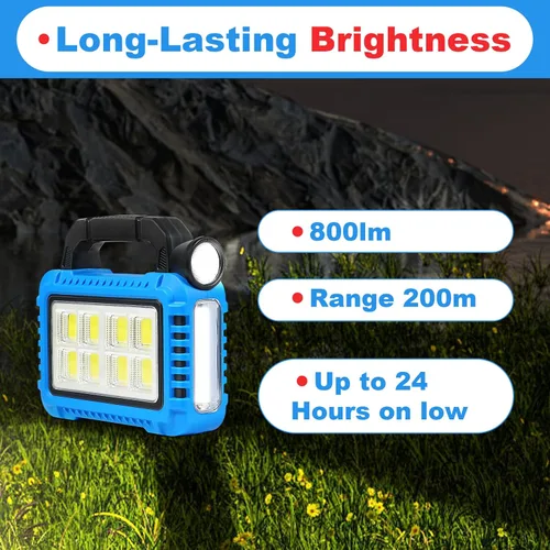 Miniatura 6 de TANSOREN Linterna de camping accesorios esenciales para engranajes de luces solares, linterna LED para cortes de energía, luces recargables