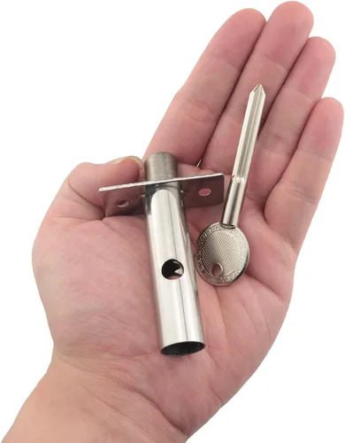 Miniatura 5 de JianLing 1 juego de acero inoxidable oculto de gestión de tubería de pozo de llave cerradura con tornillos 2.362 in mantenimiento cerradura