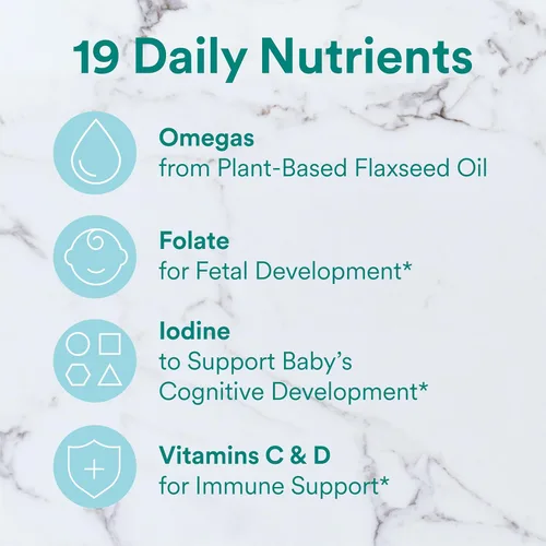 Miniatura 4 de Vitaminas prenatales SmartyPants para mujeres, gomitas multivitamínicas sin azúcar: metilfolato, omega 3 (ALA) vitamina D3, C, vitamina B12, B6, A