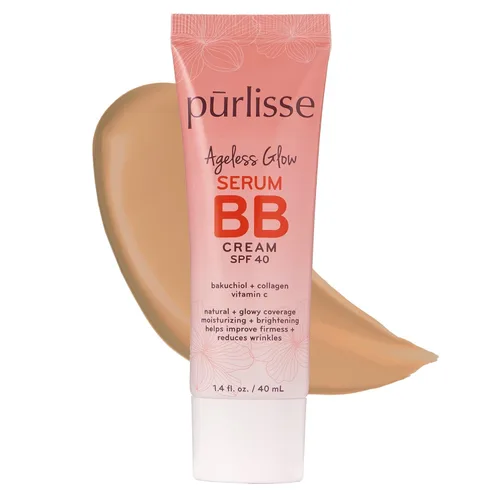 Miniatura 9 de pūrlisse Ageless Glow Serum BB Cream SPF 40 - Glow BB Cream con SPF enriquecido con Bakuchiol y vitamina C para ayudar a mejorar la firmeza y Dorado