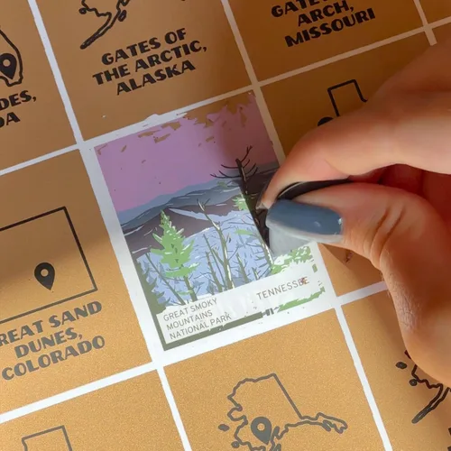 Park People Póster para raspar de los Parques Nacionales de Estados Unidos con los 63 Parques Nacionales de Estados Unidos | 24 x 17 pulgadas |