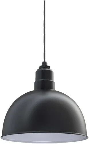Miniatura 30 de Steel Lighting Co. Colgante de cuenco rosa Lámpara montada en el techo Cúpula de 15 pulgadas vástago de 12 pulgadas Estilo granero de acero