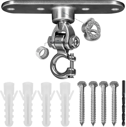 Colgador de columpio de alta resistencia, funcionamiento suave, rodamientos giratorios de 180° y 360°, capacidad de 1500 libras para sillas de