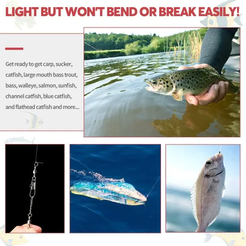 Miniatura 6 de Hilitchi 200 ganchos de pesca de 6 tamaños, diseño de punto compensado en acero de alto carbono, ganchos circulares para agua salada y agua dulce