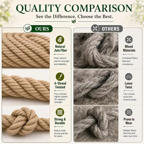 Miniatura 4 de Cuerda de yute trenzado Manila (1 pulgada x 10 pies) cuerda de cáñamo gruesa natural para manualidades, náutico, barandillas, hamaca, decoración
