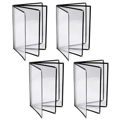 Miniatura 9 de 2 piezas de fundas de menú de 8.5 x 11 pulgadas, soporte para menú de restaurante, 4 páginas, 8 vistas, funda transparente de menú, se adapta a