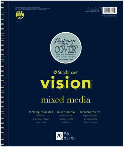Miniatura 14 de Strathmore Vision Cold Press - Bloc de acuarela de 11 x 15 pulgadas, 140 libras, 30 hojas -62640610