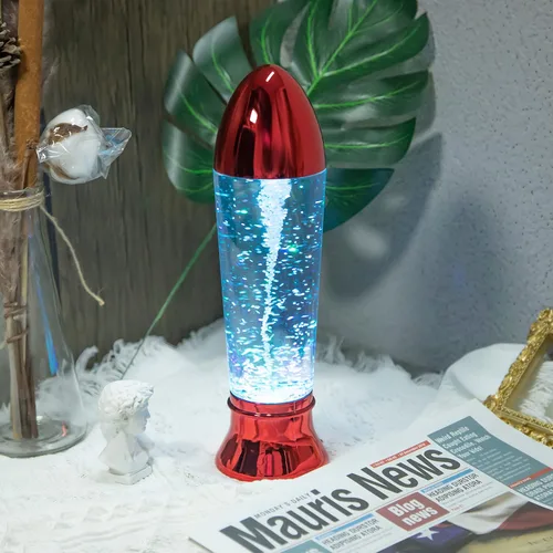 Miniatura 7 de YAKii - Lámpara de tornado LED que cambia de color, 10.5", juguete de ciencia que genera un tornado, funciona con pilas o un cable USB. Rojo