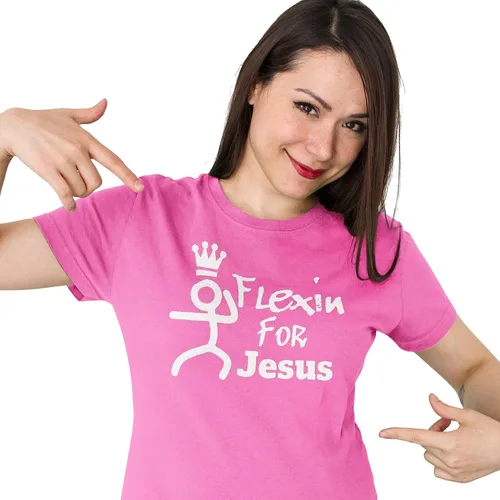 Miniatura 3 de Gym T-Shirt 100% Cotton Tshirt Flex’in for Jesus Casual Cotton Short Sleeve Crew-Neck Graphic Cute Tops Christian Athletic Wear