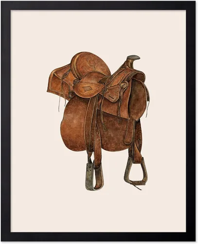 Miniatura 66 de Poster Master Póster vintage de cuero para silla de montar, estampado retro de vaquero, arte de silla de montar, diseño occidental, impresión