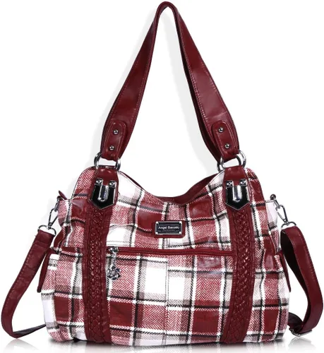 Miniatura 243 de Angel Barcelo - Bolsa de hombro amplia para mujer, diseño Hobo, cuero lavado