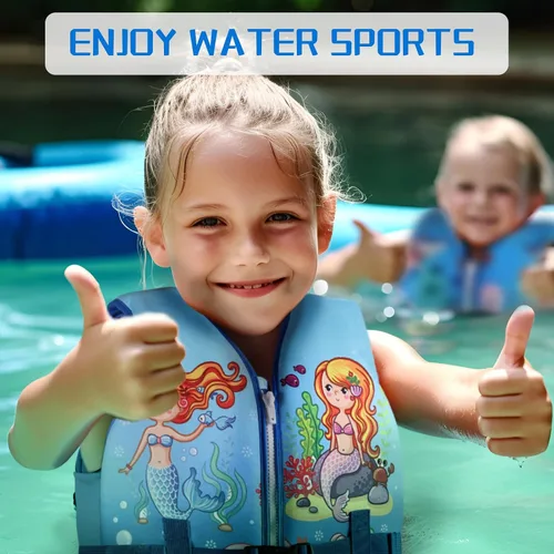 Miniatura 6 de Chaleco de natación para niños, chaleco de natación para niños pequeños, flotadores de 20 a 60 libras con correa de seguridad ajustable, S-XL