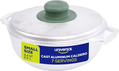 Universal (Tamaño Pequeño) Caldero 7 Tazas - 2.4 QT / 2.3 L, Olla de Aluminio Inoxidable, Distribución de Calor Uniforme y Cocina Rápida, Olla