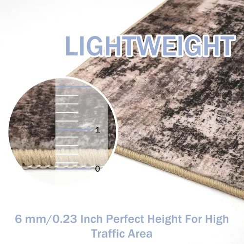 Miniatura 556 de IOHOUZE Alfombra abstracta lavable de 3 x 12 pies para pasillos, antideslizante para cocina, camino de entrada de lana sintética para interiores