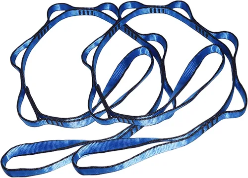 Miniatura 9 de 2 correas de escalada fuertes de 22 KN con cadena de margaritas de nailon, correa ajustable, longitud 110/150/70.9 in cinturón de yoga Negro