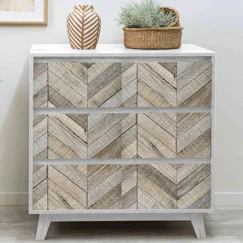 Miniatura 8 de Jeweluck Papel tapiz de madera Shiplap para despegar y pegar, papel de contacto de espiga de 17.7 x 118.1 pulgadas, papel tapiz de madera rústica