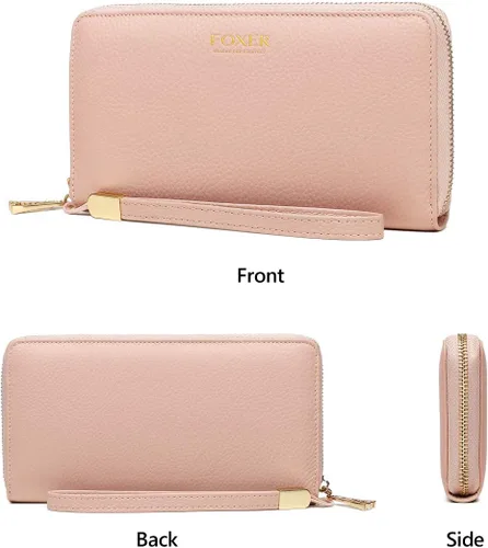 Miniatura 5 de Carteras de cuero para mujeres cuero genuino RFID bloqueo caja de regalo embalaje