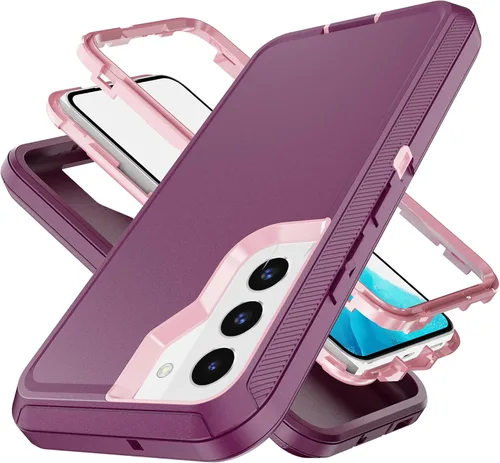 YmhxcY Funda S22, a prueba de caídas, funda duradera de 3 capas para Samsung Galaxy S22, protección a prueba de golpes, funda protectora de goma