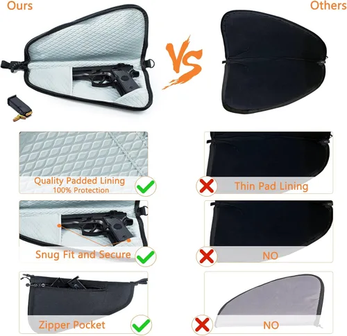 Miniatura 3 de Estuche suave para pistola para armas de mano - Estuches individuales para pistolas - Bolsa para pistola - Estuche para armas de mano con cierre