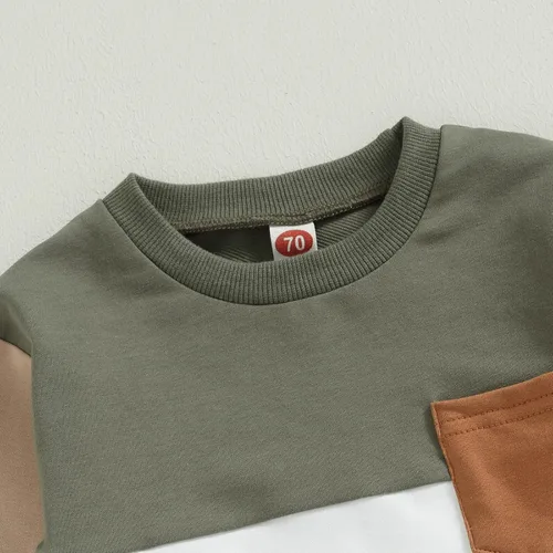 Miniatura 4 de FYBITBO Conjunto de ropa de 2 piezas para bebés y niños pequeños, sudadera de manga larga y pantalones