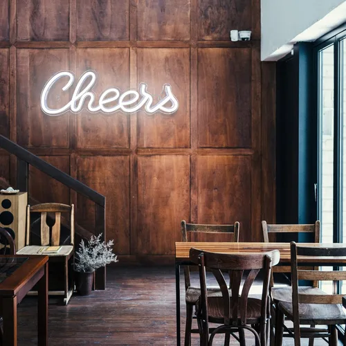 Miniatura 9 de Letrero de neón Cheers para decoración de pared, letrero de luz de neón LED para bar, letrero de neón USB alimentado para decoración de pared