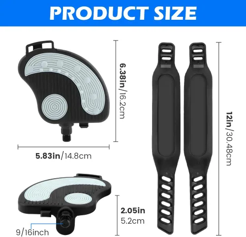 Miniatura 2 de Pedales de bicicleta estática con correas para bicicleta Peloton, pedales de bicicletas reclinadas estacionarias de 9/16 pulgadas para bicicleta