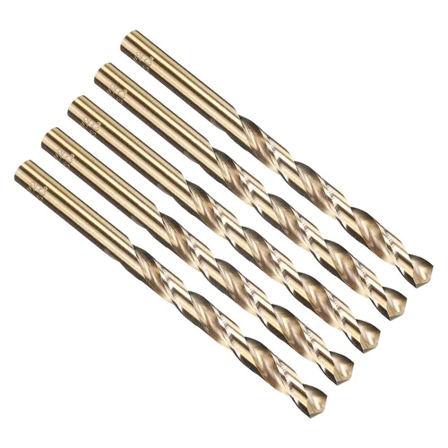 Miniatura 143 de PATIKIL Broca Jobber de 0.039 in, vástago recto M35 cobalto 5% acero de alta velocidad 135° acabado dorado para metal duro de acero inoxidable - 2
