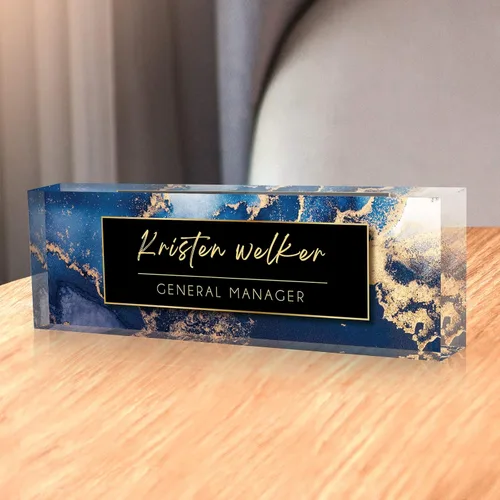 Miniatura 45 de Placa de Nombre Personalizada, Decoración de Oficina Personalizada - Accesorio de Escritorio de Acrílico, Regalos de Oficina para Empleados