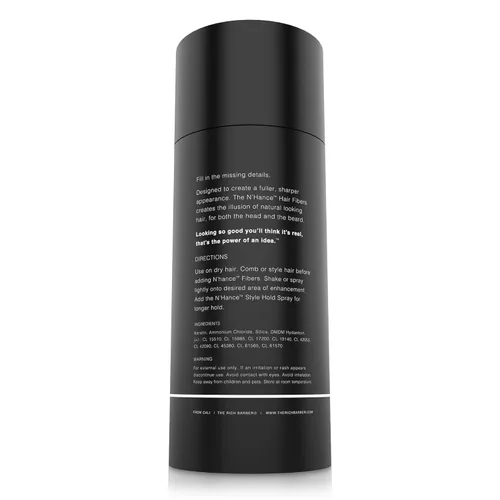 Miniatura 4 de The Rich Barber N'Hance - Fibras de construcción para el cabello, suministro para 3 meses, fibras engrosadoras para el cabello de peluquería, 0.88