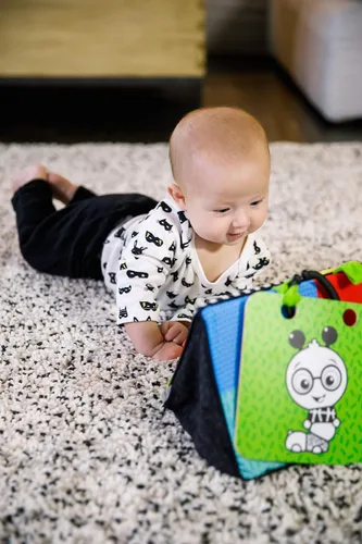 Miniatura 13 de Baby Einstein Flip para Arte Espejo de Actividad de Piso de Alto Contraste con Tarjetas para Llevar, Juego de Tiempo de Barriga, Recién Nacido+