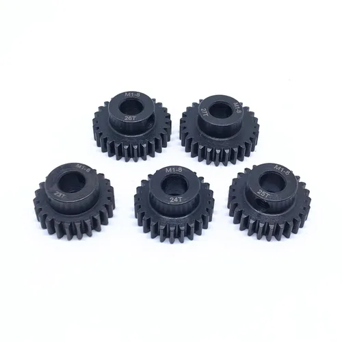 Miniatura 5 de KingVal Repuesto de 5 piezas M1 0.315 in 23T 24T 25T 26T 27T piñón de acero engranaje compatible con 1/5 RC coche cepillado sin escobillas motor