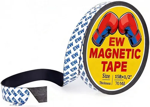 Rollo de cinta magnética, tira magnética flexible de 1/2 x 15 pies con fuerte respaldo adhesivo 3M, tiras magnéticas de 70 mil para refrigerador,